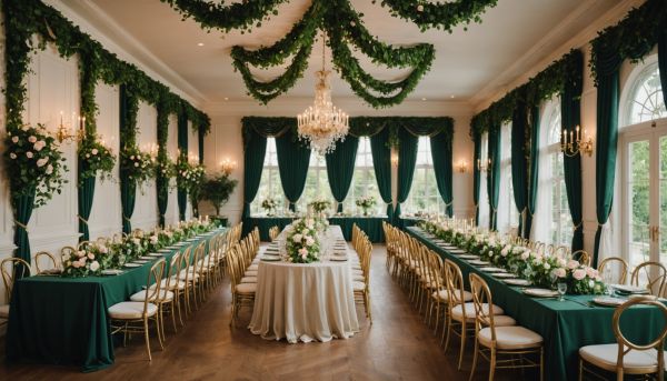 Salons de réception romantiques au vert